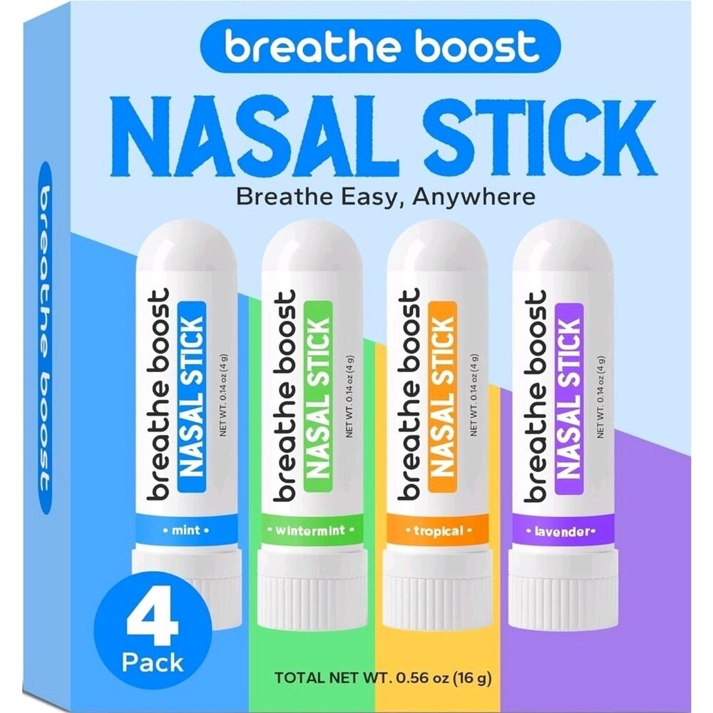 Nasal Stick 4 Scent Pack, Portable Inhaler Instant Sinus & Allergy Relief